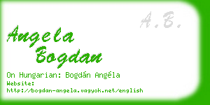 angela bogdan business card